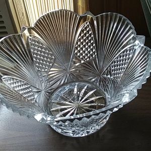 Lead crystal large salad bowl by Imperial Crystal